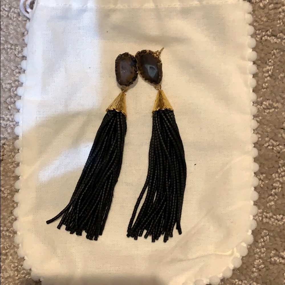 Black statement earrings
